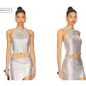 OW Collection Gemma Top aluminium silver size L $108msrp